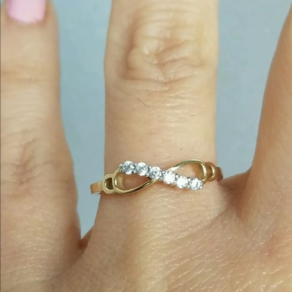 New 10k Solid Gold Infinity Promise Band Ring - Picture 2 of 5